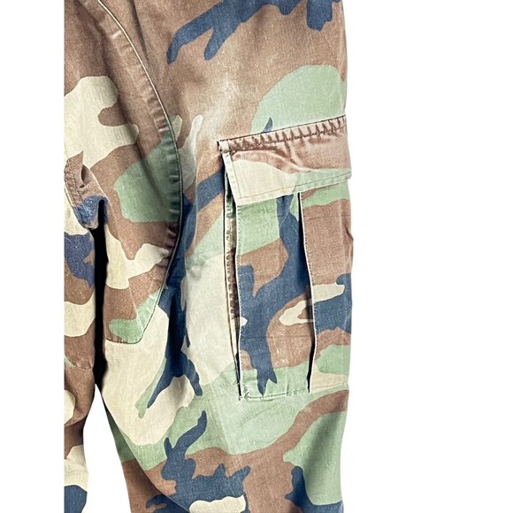 Vintage Military Camouflage Cargo Pants M Reg Adjustable Waist Cotton Outdoor - Picture 13 of 15
